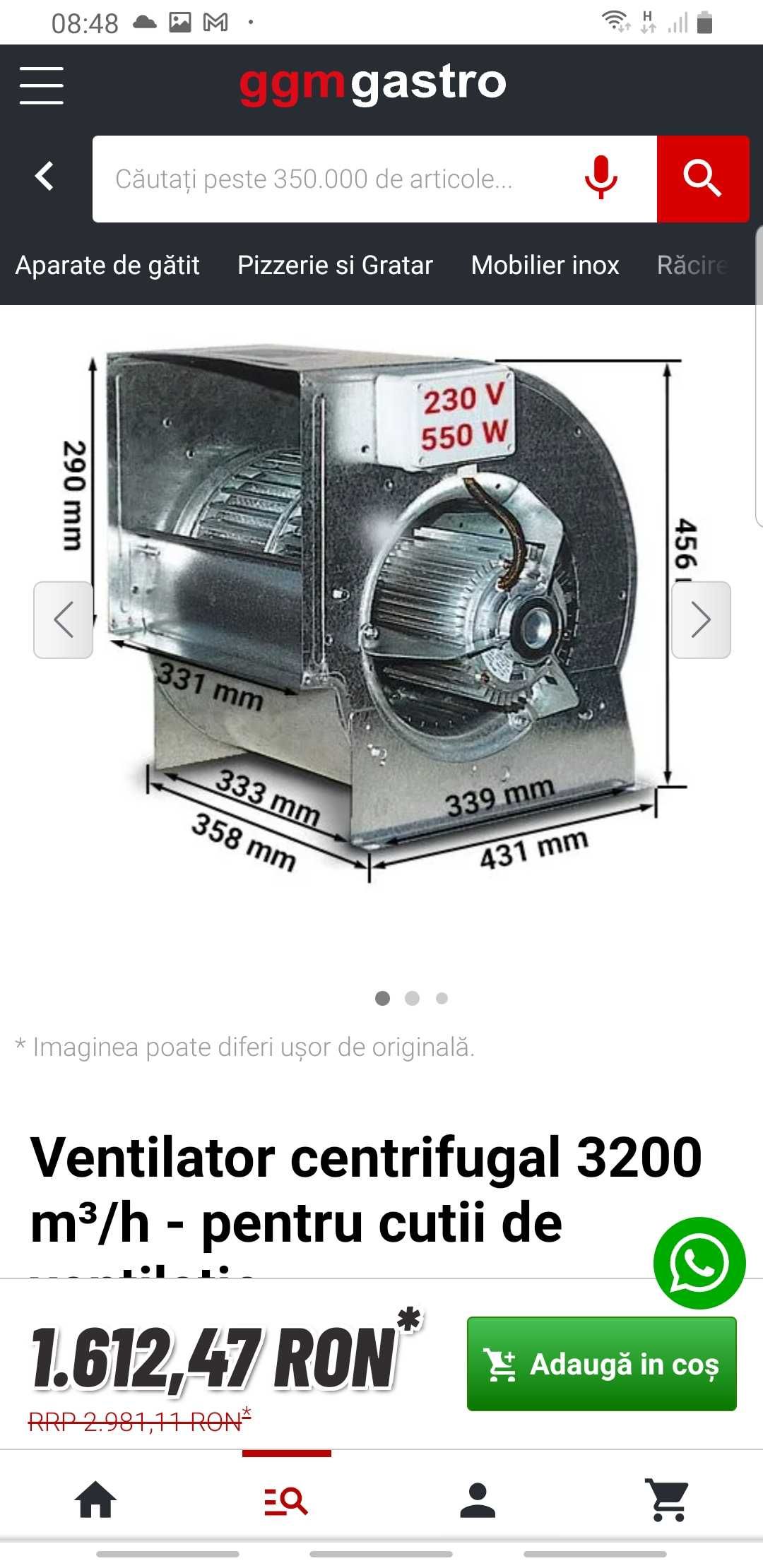 Ventilator industrial,centrifugal