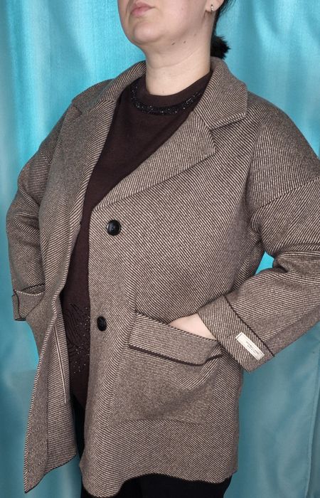 Стильный жакет,полупальто шерсть, 52,54,56,58  размер