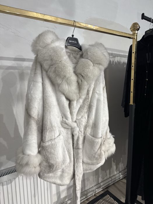 Geaca Alcantara cu Blana de Vulpe