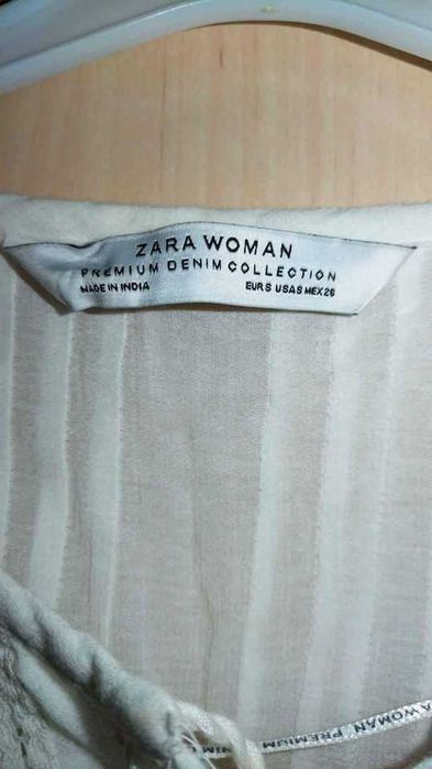Bluza cu maneca lunga din PANZA TOPITA, brodata - ZARA