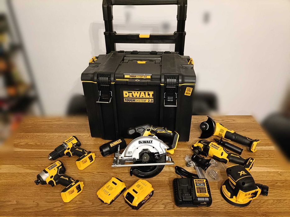 Set DeWalt - burghiu, fierăstrău, Polizor, slef. orbital, m. oscilant,