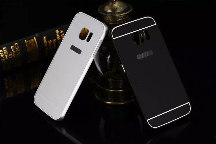 Husa / Bumper aluminiu + spate Acril Samsung Galaxy J5 2015, S6 Edge