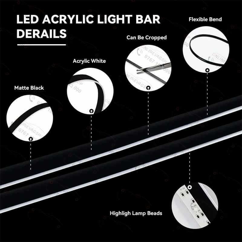 Lumini ambientale 18 in 1 Acrilice Led RGB cu aplicatie telefon
