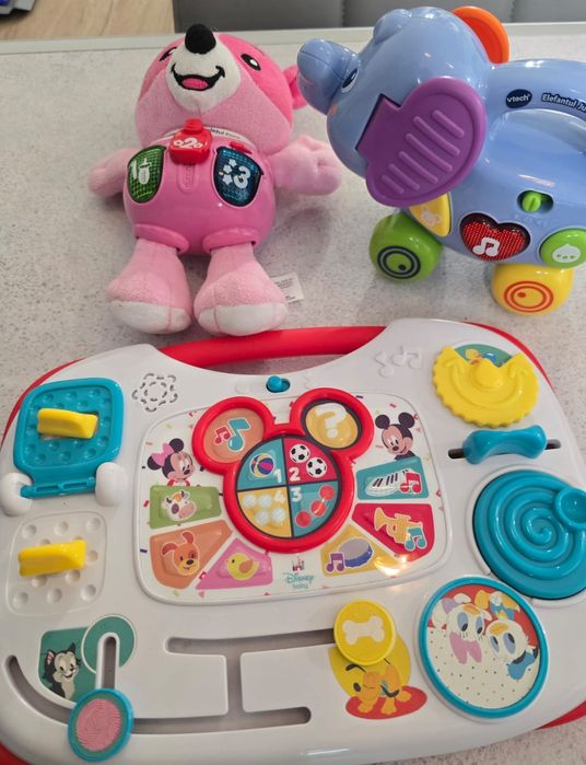 Lot jucarii Clementoni și Vtech elefant, tableta si urs interactiv