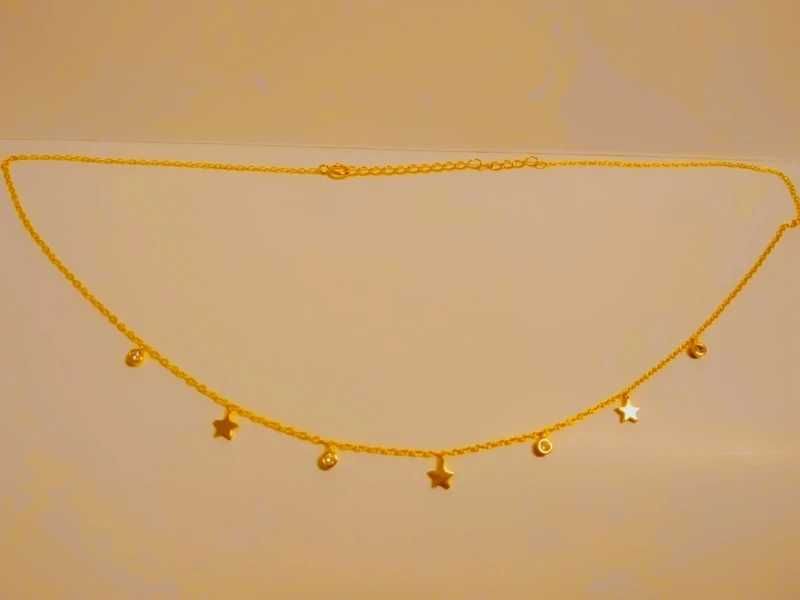 Colier argint ,placat aur ''Pretty girl"",in cutie cadou