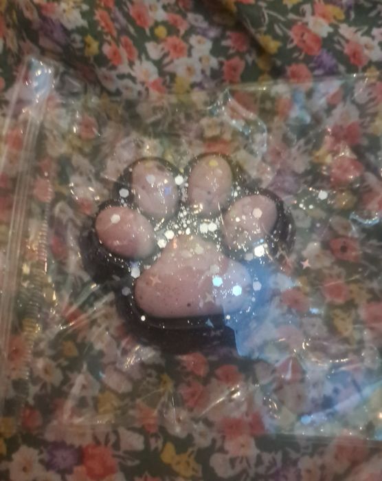 DE VÂNZARE! taba squishy negru cu sclipici și elastic de păr scrunchie