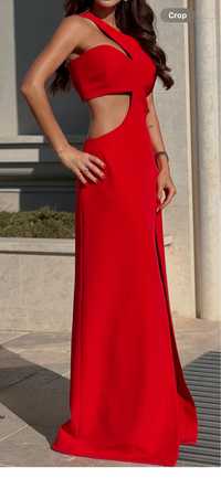 Официална червена дълга рокля Cliche