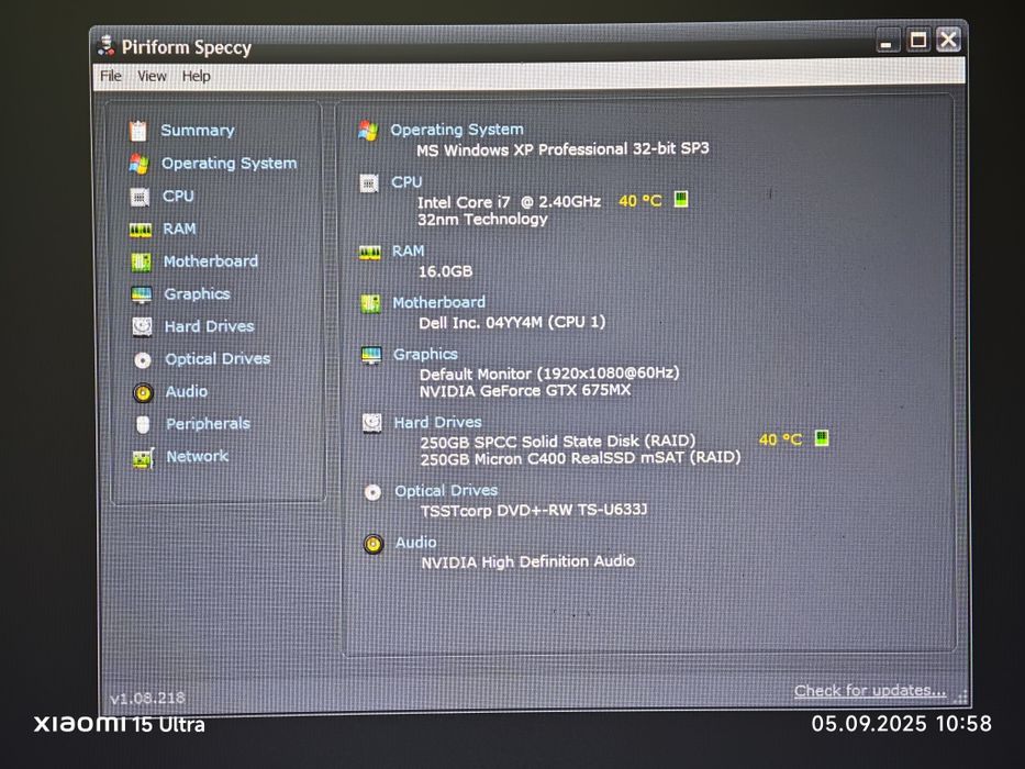 Dell Precision M6600 cu GTX 675MX 4GB  si Windows XP