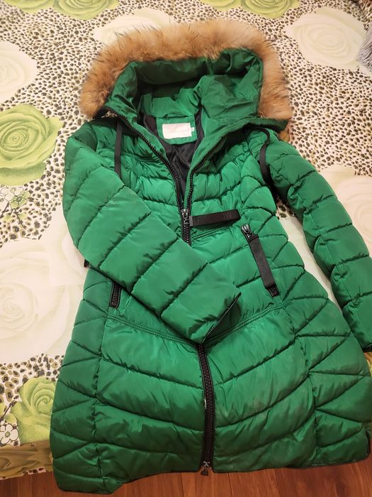 Дебело зимно яке с естествен косъм