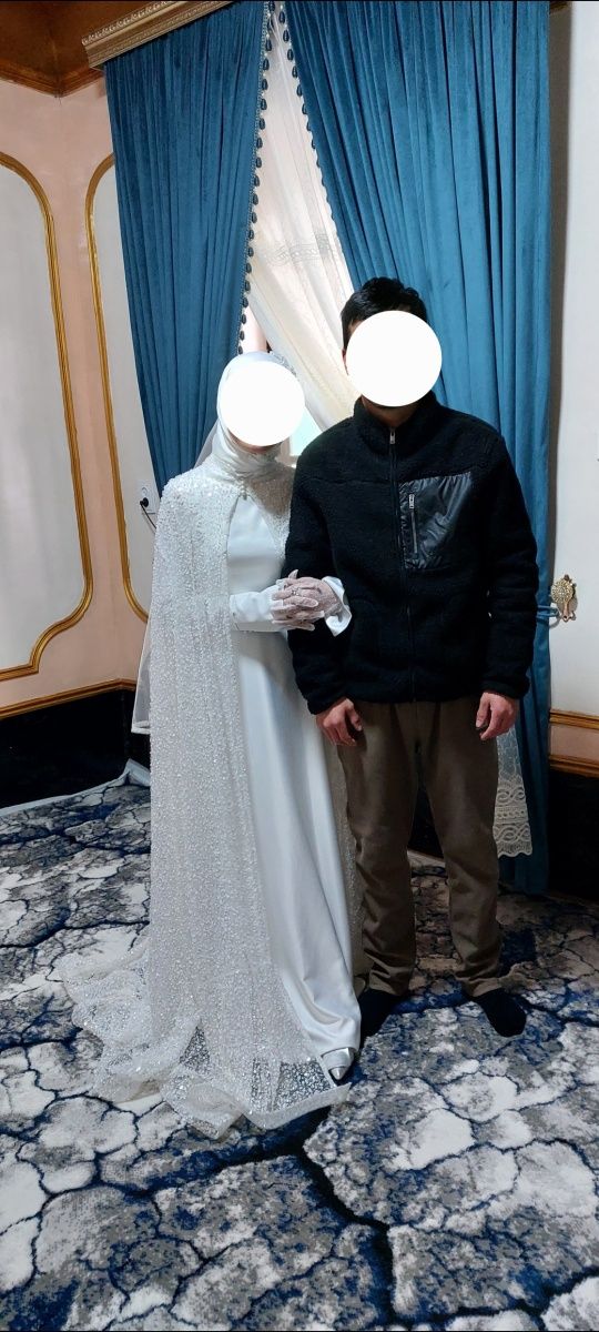 Срочно, продаётся свадебное платье надевали один раз. Kelin ko'yne