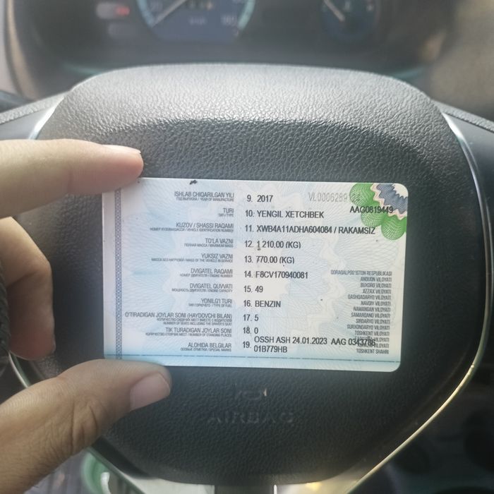 Matiz 2017 urilmagan