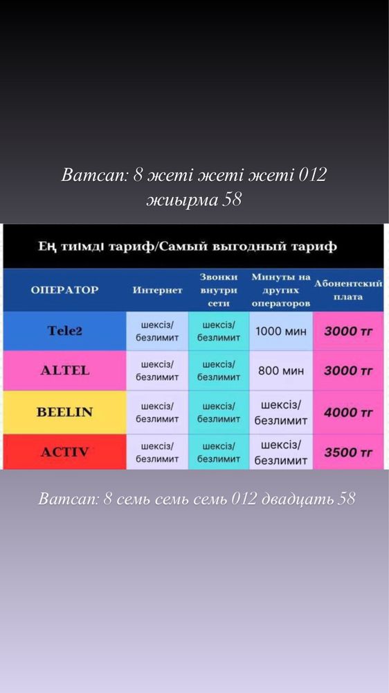 Қолайлы тариф-выгодный тариф