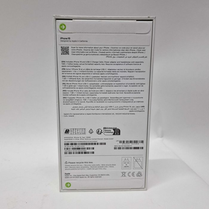 Liquid Money vinde - Telefon Apple iPhone 16, 128GB Black/Teal SIGILAT