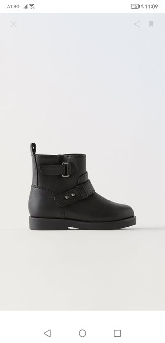 Детски черни боти Зара Zara естествена кожа