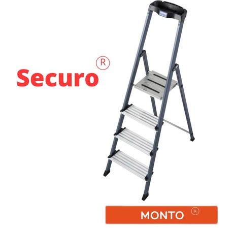 Стремянка , (лестница) алюминиевая для дома от 4 ступеней MONTO Seсuro