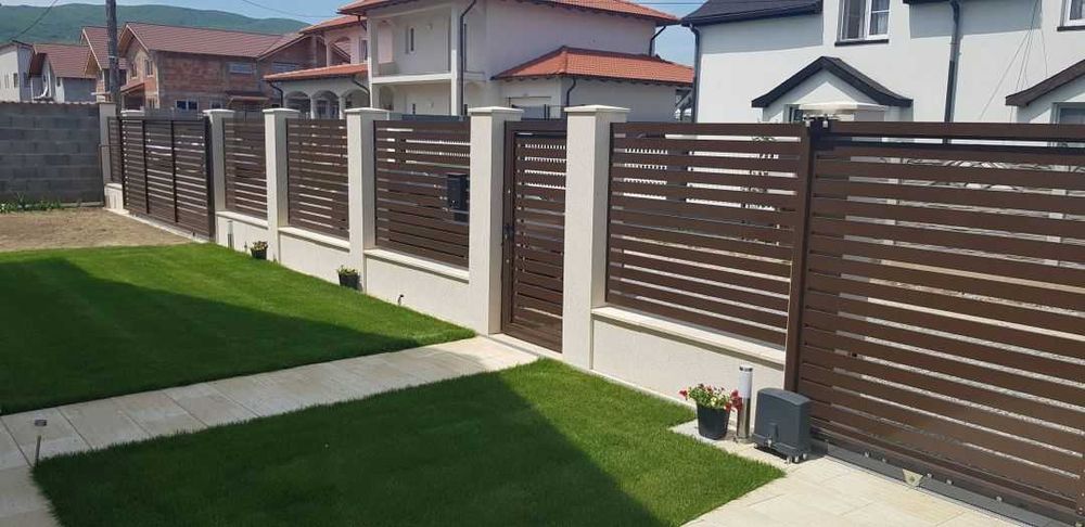 Garduri si porti din panou stil jaluzele, sipca metalica, plasa si BCA