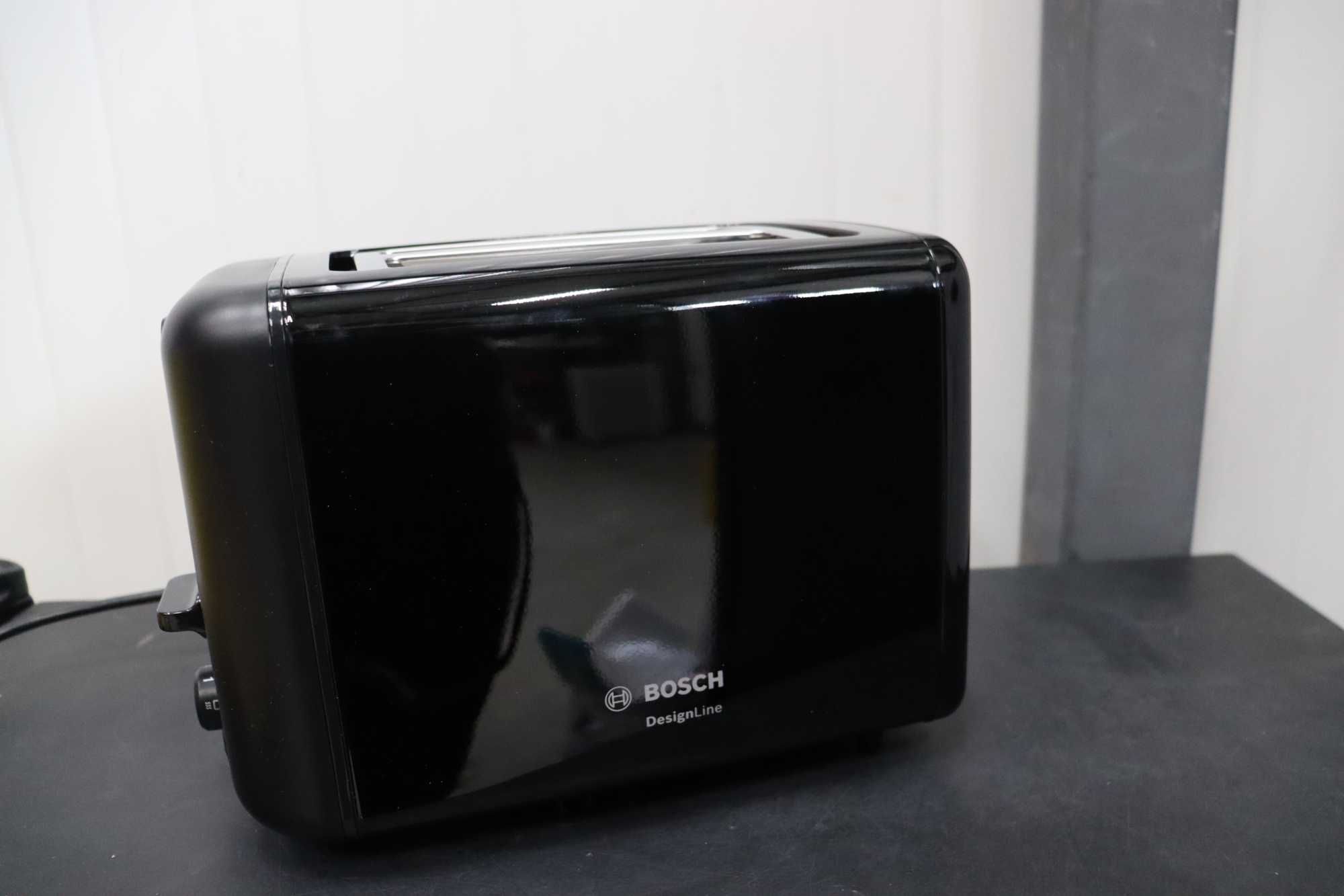 Тостер Bosch TAT3P423GB DesignLine, неръждаема стомана, 970 W, черен