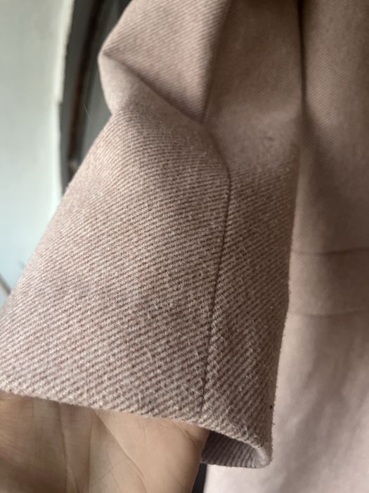 Дълго палто тип сако Zara в цвят пудра