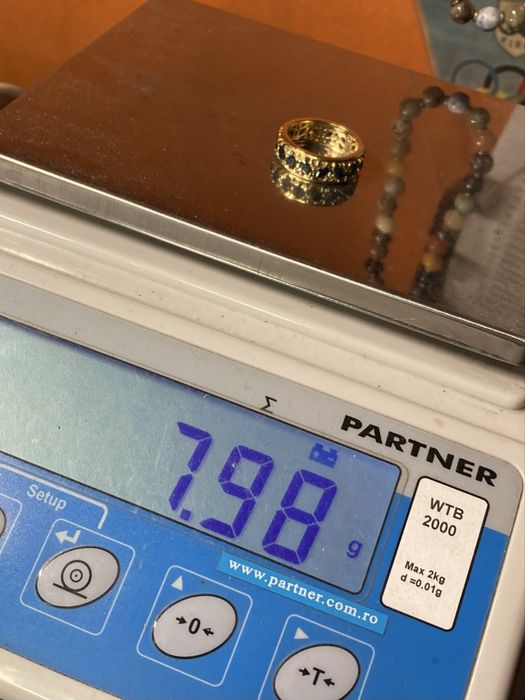 Inel aur 18kt.cu safire si diamante