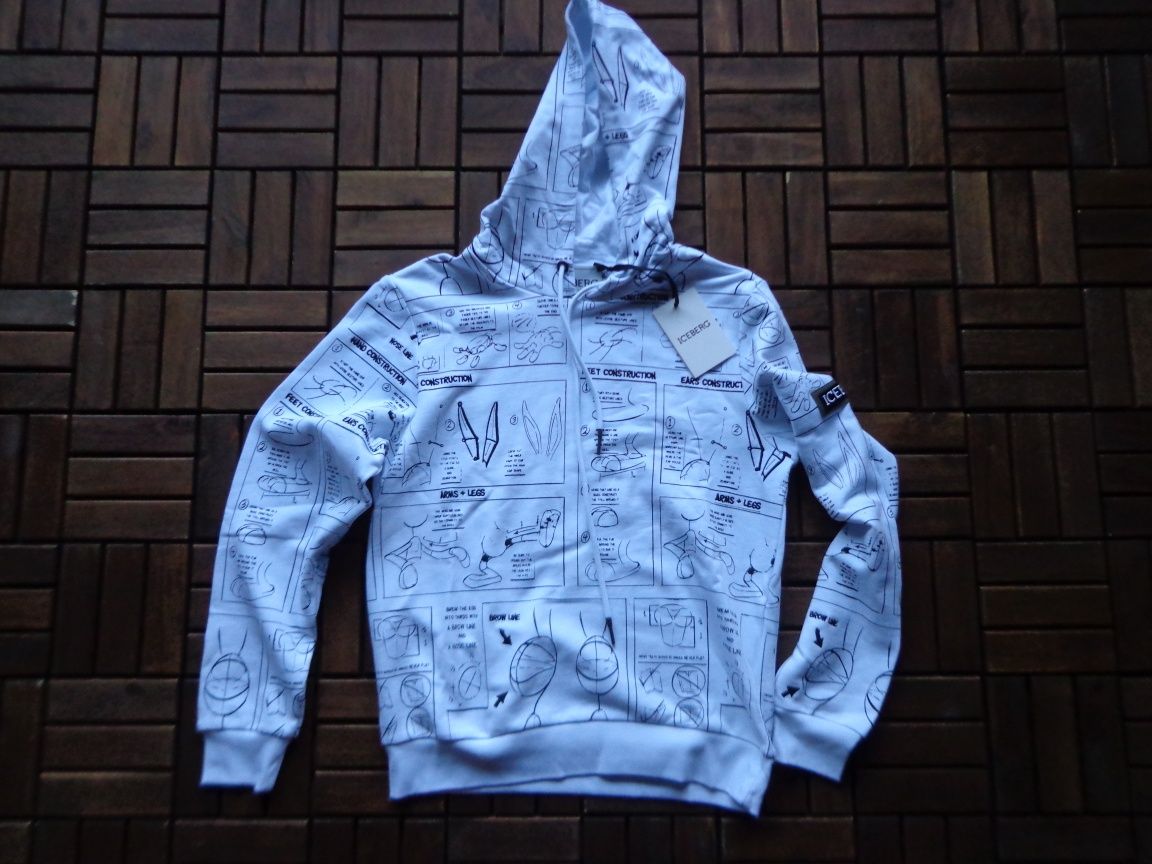 Мъжки суичър Iceberg Looney Tunes Sketch White Hoodie размер M,