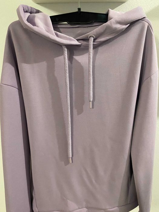 Hanorac lila, marime S/36, gluga, buzunare, molton cu vascoza, nou