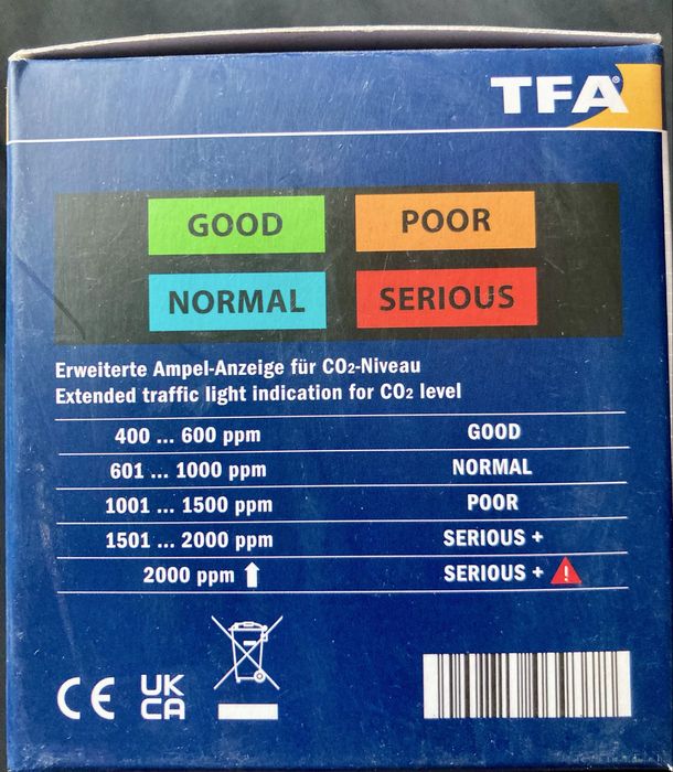 TFA Dostmann Monitor CO2, umiditate si temperatura