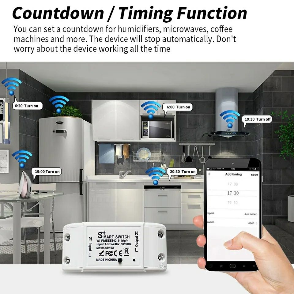 Releu inteligent programabil WiFi 10A, Smart Life APP