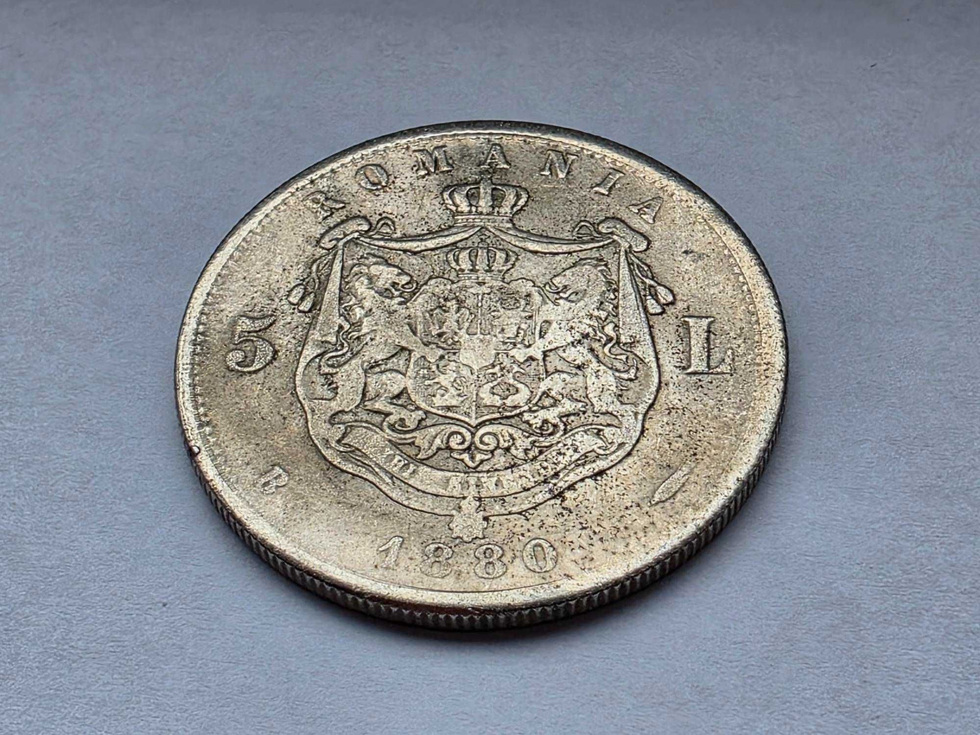 Monede (nu din argint) / Romania 5 lei 1880 / Carol I Domnul Romaniei