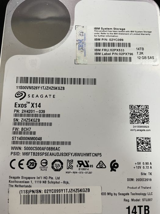 Диск серверный SAS IBM 14TB