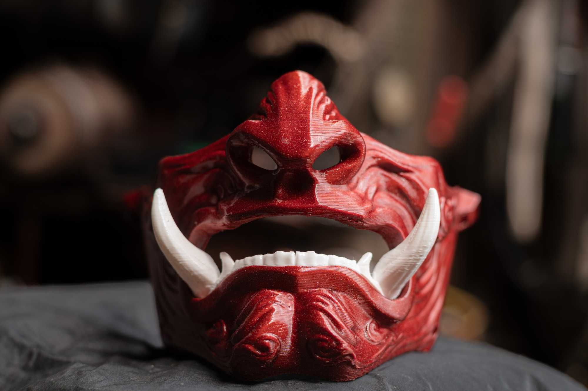 Японска маска самурай Yokai Japanese mask samurai oni декорация