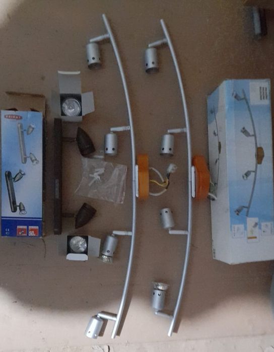 Diferite lampi/plafoniere spot inox/aluminiu (lustra , bec, electric)