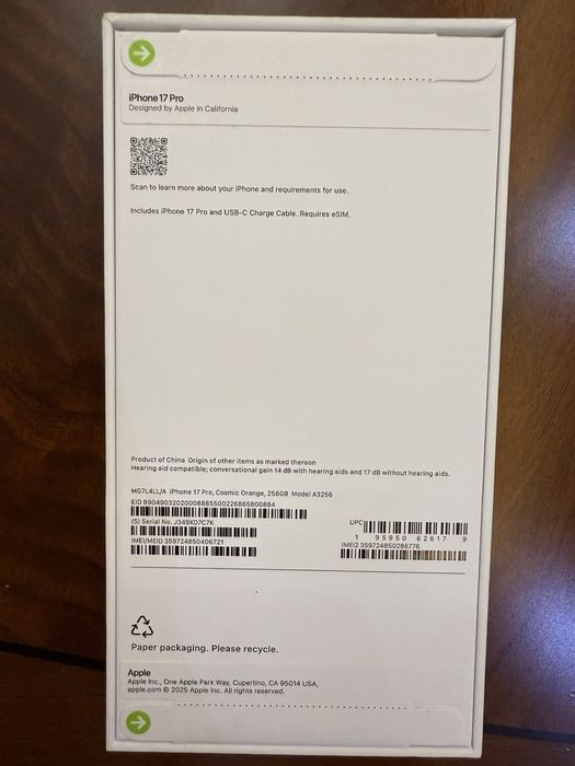 Срочно IPhone 17 Pro 256Gb новый запечатанный