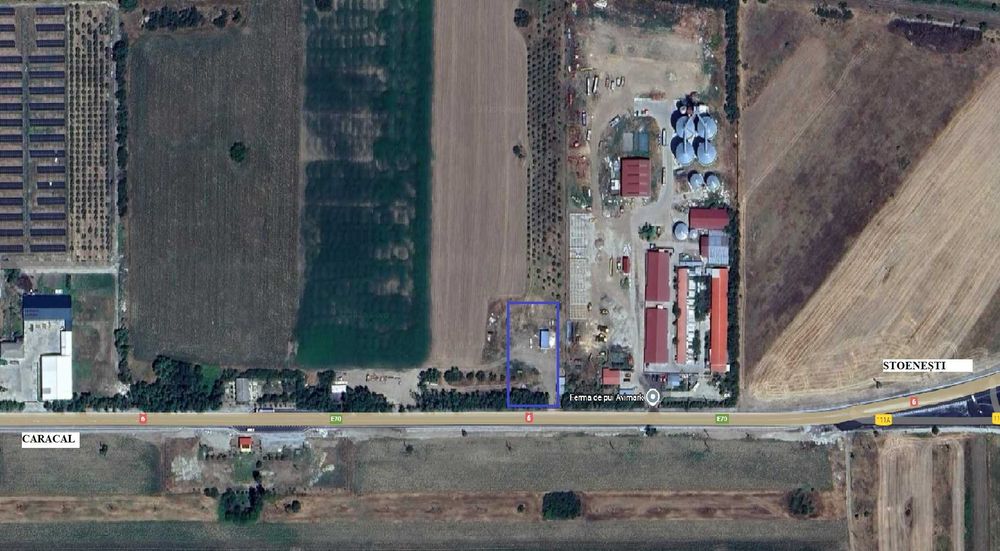 Inchiriez teren împrejmuit Stoenești - DN6/E70 - 3500 mp