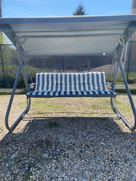 Balansoar gri 3 locuri, 200kg, 205x130x165cm, confort