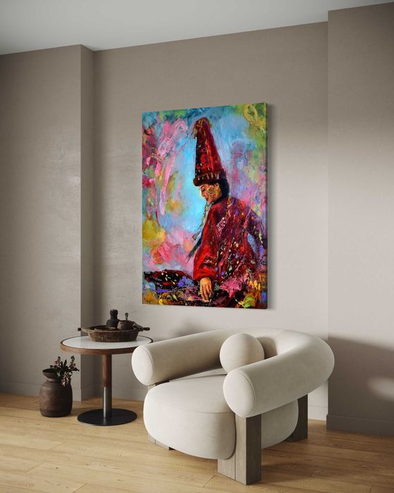 Картина холст масло казахские девушки авторская этно живопись