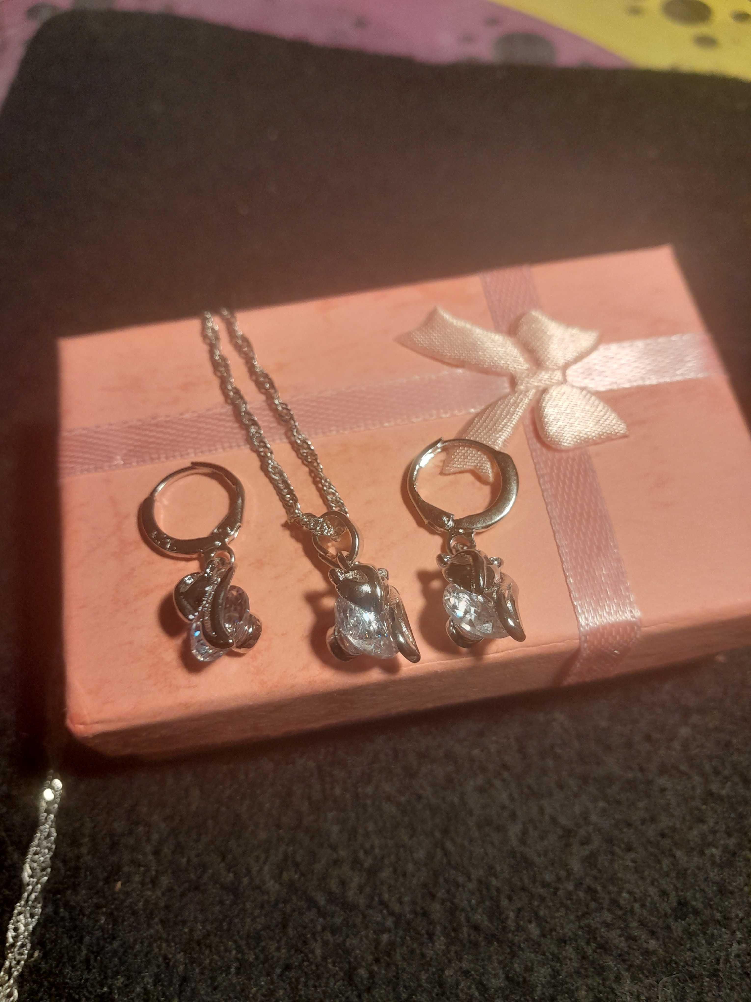 Set bijuterii vulpite de argint marcat 925