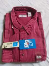 Шорты фирменные Armani (оригинал) и Красная джинсовая рубашка.