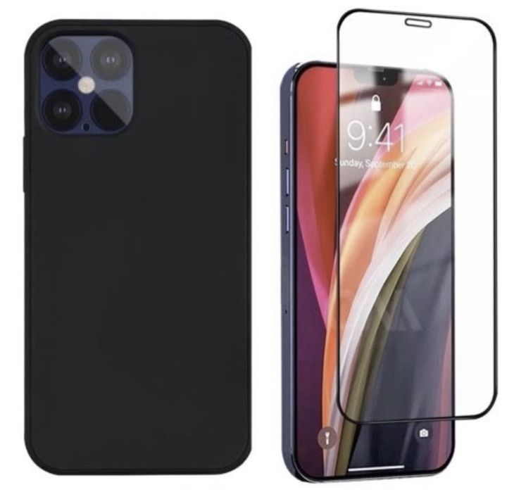 Iphone 12/13/14/PRO/MAX Husa Silicon Interior Catifea + Folie Sticla P