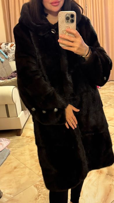 Палто от норка.L/XL.Визон.Яке от норка.Естествена кожа с косъм.