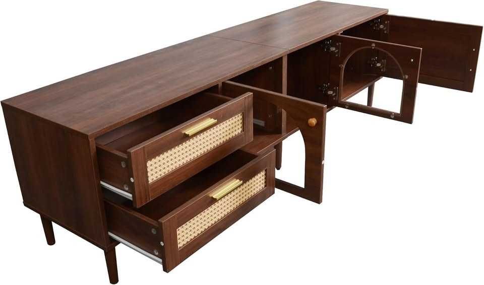 Comodă TV Azkoeesy din ratan 180cm (WF317029AAA/WF317030AAA)