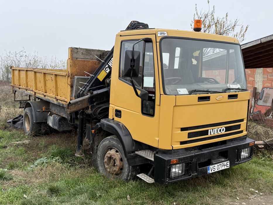 Iveco eurocargo basculabil + brat telescopic