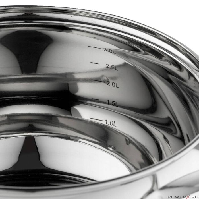 Set 4 oale cu capac, din inox, 1.9 l, 2.6 l, 3.6 l, 4.7 l, Miron