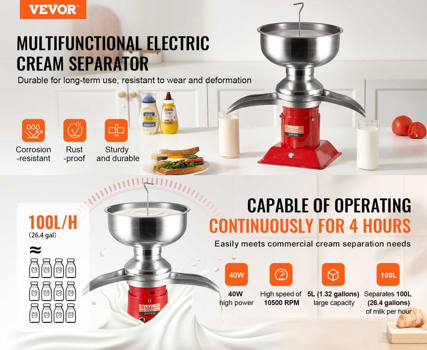 Separator de lapte electric Separator de smantana 30W,5L Nou ambalat!