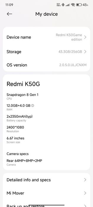 Redmi k50 game edition 12/256g