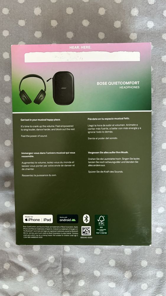 Căști Bose QuietComfort, Bluetooth, Noise Cancelling, Microfon, Green
