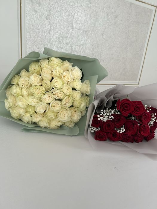 Ақ роза 51шт 17мын қызыл 15шт 7мын