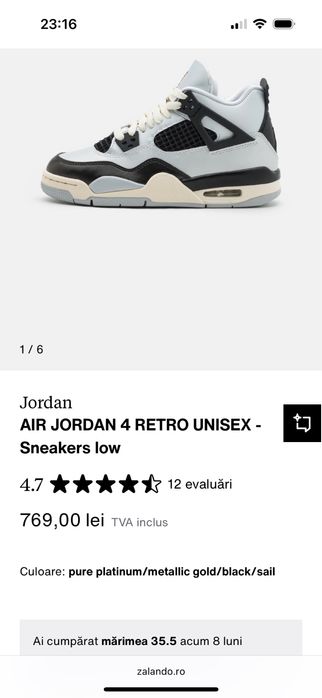 Adidasi Jordan 4 Unisex 35.5