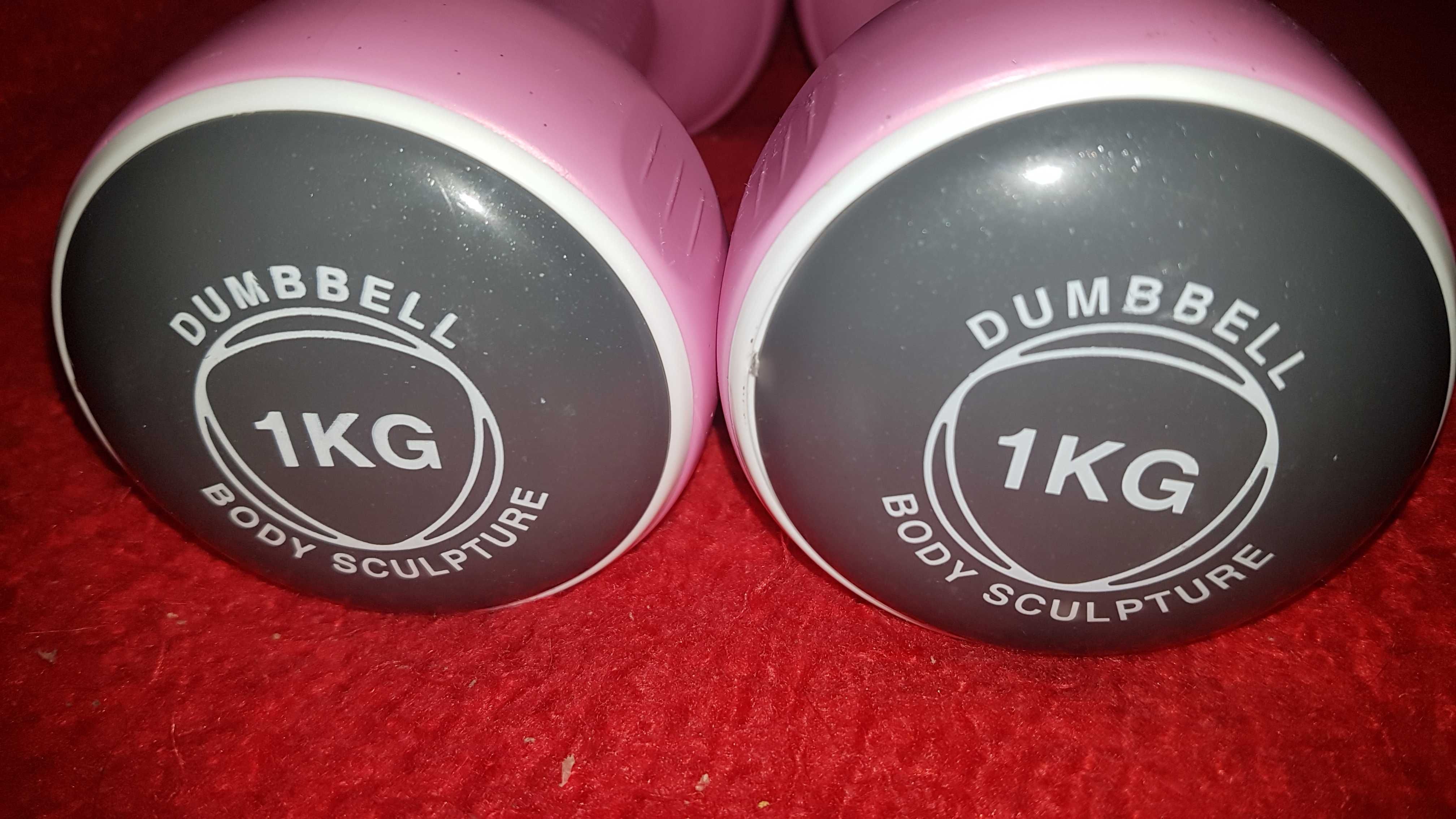 Дъмбели-гирички  DUMBBEL BODY SKULPTURE  2×1 KG Цвят розов винил нови