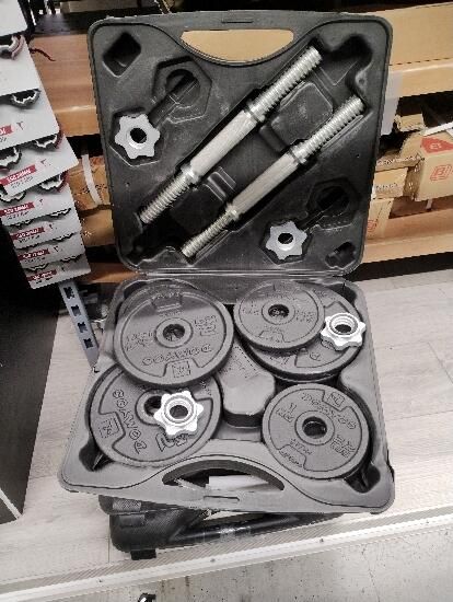 Set gantere și bare Bodybuilding 20 kg cu - produs resigilat Decathlon