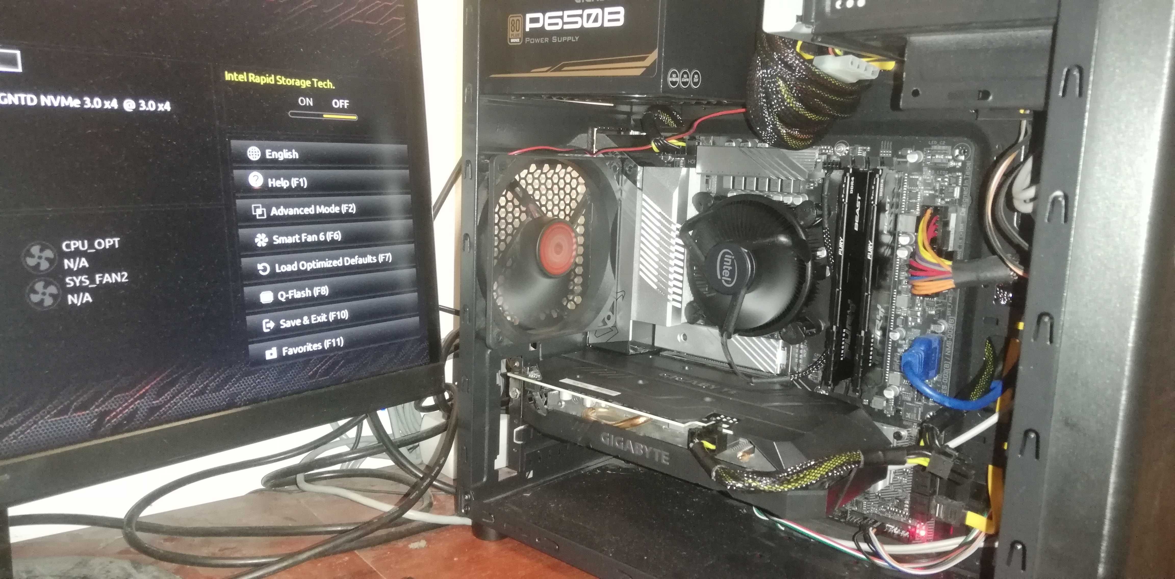 PC Gaming desktop i5 gen11 ATI Radeon VaporX NVMe 512+monitor